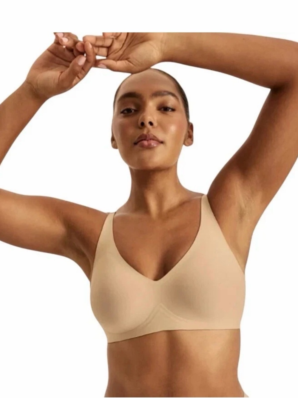 KNIX REVOLUTION V NECK WIRELESS BRA WARM SAND SIZE Small S Comfort Support